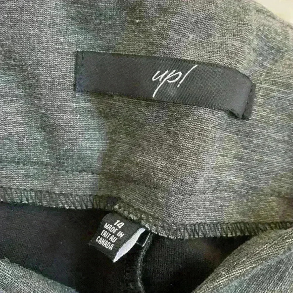 up! Gray Ponte Knit Basic Slimming Leggings - Picture 6 of 7